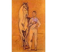 Matvsd Kohecs Giovane uomo e cavallo di Pablo Picasso Poster estetico tela arte della parete Pablo Picasso stampe e pittura per ufficio Wall Decor 60x40cmx1 senza cornice