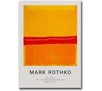 Matvsd Kohecs Mark Rothko Rosso Arancione Giallo Poster e Stampe Mark Rothko Tela di canapa Arte della parete Mark Rothko Pittura per Home Decor Quadro Da Parete 40x60cm Senza Cornice