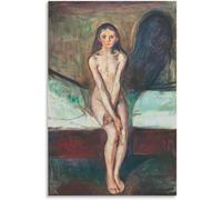 Matvsd Kohecs Pubertà di Edvard Munch Illustrazione murale Quadro vintage su tela Poster e stampe di Edvard Munch Opere d'arte per l'arredamento dell'ufficio domestico 40x60cm senza cornice