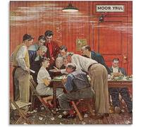 Matvsd Kohecs Sala della giuria di Norman Rockwell Wall Art Norman Rockwell Poster e stampe illustrazione pittura tela per Home Decor Picture 50x50cmx1 senza cornice