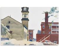 Matvsd Kohecs Stampe di Edward Hopper Illustrazioni murali paesaggiste Edward Hopper《 Torre campanile》 Poster Dipinto su tela retrò per la casa Foto di decorazione murale 30x45cm Senza cornice