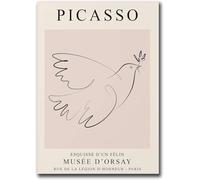 Matvsd Kohecs Stampe di Pablo Picasso Picasso L'uccello della pace Poster Picasso Canvas Wall Art Picasso Painting Quadro estetico per la decorazione della parete domestica 40x65cm senza cornice