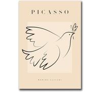 Matvsd Kohecs Stampe di Pablo Picasso Picasso L'uccello della pace Poster Picasso Canvas Wall Art Picasso Painting Quadro estetico per la decorazione della parete domestica 40x65cm senza cornice