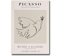 Matvsd Kohecs Stampe di Pablo Picasso Picasso L'uccello della pace Poster Picasso Canvas Wall Art Picasso Painting Quadro estetico per la decorazione della parete domestica 40x65cm senza cornice