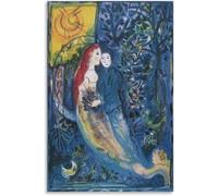 Matvsd Kohecs Surrealismo Marc Chagall《Blue World》Poster Marc Chagall Stampe e pitture retrò Marc Chagall Wall Art per decorazioni domestiche 30x45cm Senza cornice