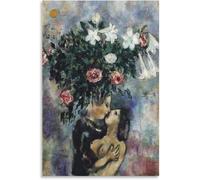 Matvsd Kohecs Surrealismo Marc Chagall《Lovers Under Lilies 》Poster Marc Chagall Stampe e pittura su tela Marc Chagall Illustrazione murale per l'arredamento casa 30x45cmx1 Senza cornice