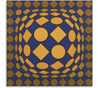 Matvsd Kohecs Victor Vasarely Poster Victor Vasarely Tela di canapa Arte della parete Victor Vasarely Stampe Victor Vasarely Pittura per Home Decor Picture 30x30cmx1 senza cornice