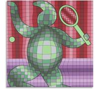 Matvsd Kohecs Victor Vasarely Poster Victor Vasarely Tela di canapa Arte della parete Victor Vasarely Stampe Victor Vasarely Pittura per Home Decor Picture 30x30cmx1 senza cornice