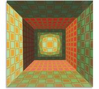 Matvsd Kohecs Victor Vasarely Poster Victor Vasarely Tela di canapa Arte della parete Victor Vasarely Stampe Victor Vasarely Pittura per Home Decor Picture 30x30cmx1 senza cornice