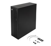 MATX ITX Mini PC Case in acciaio Construction USB2.0 Supporto ventilatore a doppio raffreddamento SSD HDD Small Computer Case per la configurazione dei giochi Home Office