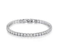 MATYAS Bracciale tennis Moissanite per donna Regalo di Natale Gioielli da sposa in argento sterling placcato platino