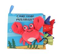 Matybobe Libro in Tessuto Morbido per Bambini, Ricco di Motivi e Colori, Libro in Tessuto Stropicciato con Code per Neonati