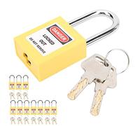 Matybobe Lockout Lock Nylon Ingegneria Industriale - Lucchetto di Sicurezza 10 Set per Energia Chimica, Resistente Alla Temperatura, Dimensioni 38 Mm (Gialla)