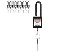 Matybobe Lucchetto di Sicurezza per Sistemi di Lockout Tagout Lucchetto Isolante Compatto e Durevole per Fabbriche e Ospedali Confezione 10 in Nylon 38 Mm (Nera)