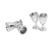 Matybobe Mini Bicchieri da Champagne di Simulazione da 4 Pezzi, Tazza per la Decorazione della Casa delle Bambole, Bicchiere Vino in Miniatura in Lega Squisita per la Ricreazione dei Bambini (4