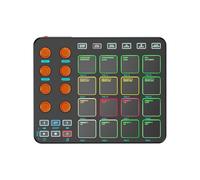 Matybobe Pad Controller Midi Wireless 16 Pad RGB 6 Pulsanti Personalizzabili 8 Manopole per Principianti, Sintetizzatore Musicale Portatile Supporto per Batteria Ricaricabile Leggera App (Nera)