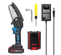Matybobe Sega elettrica portatile da 21 V, 4 pollici, piccola motosega per legno, motore a spazzola, strumento per la lavorazione del legno per giardino Ohard