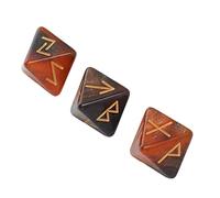 Matybobe Set di Dadi Runici 3 Pezzi Colori Mistici su 8 Lati per L'apprendimento Individuale della Divinazione e Dell'astrologia Realizzati in Acrilico Resistente (#2)