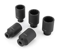 Matybobe Set di Manicotti per Presa Dado Asse a 12 Punti Kit Cricchetto per Trasmissione a Impatto Profondo Metrico Meccanica Auto