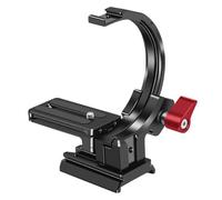 Mauedest Staffa di supporto per obiettivo in lega di alluminio nera semicircolare orizzontale verticale per fotocamera DSLR Supporto video Cold Shoe Camera Video Holder