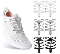 mauepersu Lacci Scarpe Elastici con Sistema Autobloccanti, 3 Paia Lacci Delle Scarpe Senza Nodo Per Scarpe da Sport, Bambini, Adulti, Anziani (nero, bianco, grigio)