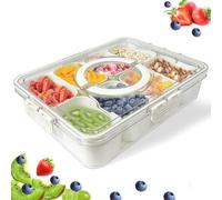 mauepersu Scatola per Snack con Coperchio, 8 Scomparti Divisi - Piatto da Spuntino con Ciotole per Picnic, Viaggi, Frutta, Caramelle e Snack