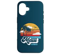 Maui Beach Hawaii Vintage Surf Throwback 80s Graphic Custodia per iPhone 16