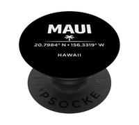 Maui Hawaii Coordinate Tropical Island Travel Design PopSockets PopGrip Adesivo