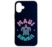 Maui Hawaii, tartaruga marina, surfer, souvenir, stile retrò Custodia per iPhone 16 Plus