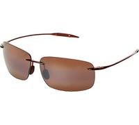 Maui Jim Breakwall Rimless Sunglasses In Gloss Black Polarised 422-02 63 Breakwall, Marrone (Rootbeer), 63/13/127