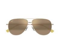 Maui Jim Hau'oli Mj0665s Occhiali Da Sole Uomo Oro Pilot Marrone 50mm Polarizzato