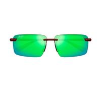 Maui Jim Laulima Af Mj0656sa Occhiali Da Sole Uomo Marrone Geometrico Verde 61mm Polarizzato
