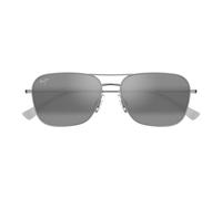 Maui Jim Na'auao Mj0675s Occhiali Da Sole Uomo Argento Squadrato Grigio 58mm Polarizzato