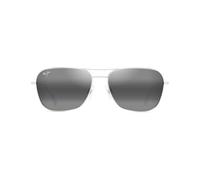 Maui Jim Naauao Occhiali, Argento Lucido W/Cristallo, 58-16-145 Unisex-Adulto