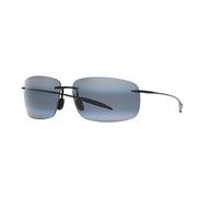 Maui Jim Occhiali da sole BREAKWALL 422-02 Nero Lucido 63MM - Sunglasses Rectangular Unisex Adulti Moderni