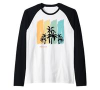Maui Palme Che ondeggiano nel Vento Spiaggia Vacanza Hawaii Maglia con Maniche Raglan