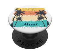 Maui Palme che ondeggiano nel Vento Vacanza Spiaggia Hawaii PopSockets PopGrip Adesivo