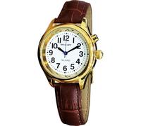 MAUJOY Orologio parlante inglese ultra sottile da donna di qualità, con voce chiara e forte, parla ora, data o sveglia per anziani, problemi di vista o non vedenti, bronzo, 36mm, Classico