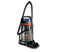 Mauk 1598 - Aspirapolvere asciutto/bagnato da 35 litri in acciaio inossidabile, con carrello e 2 prese