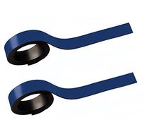 MAUL 2 strisce magnetiche autoadesive su superfici magnetiche, 0,5 x 100 cm, ritagliabili, scrivibili con pennarello, colore: blu