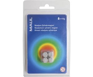MAUL 6166896 Cilindro di neodimio, 10 X 10 mm, Nickel