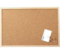 MAUL Bacheca in sughero marrone 60x80 con cornice legno | look caldo e ordinato, appunti sempre in vista, uso verticale o orizzontale, kit e puntine inclusi