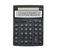 MAUL Calcolatrice da tavolo ECO 950 | Calcolatrice sostenibile solare a 12 cifre | 80% plastica riciclata | Calcolatrice per ufficio, scrivania, scuola | Angelo blu/uz116 | Nero