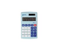 MAUL Calcolatrice M8, grande display, 8 cifre, funzioni standard per ufficio, casa, scuola, tasti funzione colorati, solare/batteria, blu