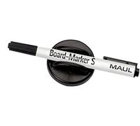 MAUL cancellino lavagna nero magnetico con marker | presa comoda, pulizia veloce, facile da riporre, risultato ordinato, per ufficio scuola e riunioni
