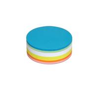 MAUL Cartoncini rotondi bianco blu giallo verde arancione rosso | 250 pezzi per workshop, Ø 13,5 cm ben visibile, carta 150 g/m² stabile, senza righe per idee libere