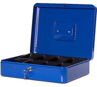 MAUL Cassetta portavalori blu con serratura e vaschetta | acciaio resistente, ordine rapido per contanti, accesso controllato con 2 chiavi, ideale per cassa e mance