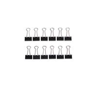 MAUL Clip fermacarte mauly® 12 mollette nere 19 mm metallo | presa salda per documenti, ordine rapido in ufficio, uso versatile, facili da appendere, ideali per fascicoli spessi