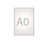 Maul Cornice a Scatto MAULstandard A0 Verticale Argento in Alluminio | Cambio poster rapido, fissaggio a parete stabile, profilo elegante, pellicola protettiva anti-UV