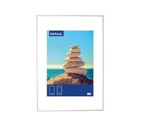MAUL cornice foto 70x100 cm MAULdesign | Cornice per foto in alluminio con intarsio passe partout | Cornici foto per formato orizzontale e verticale | Ideale per le foto | Argento
